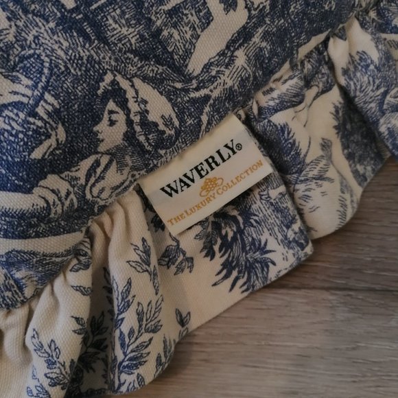 WAVERLY BLUE TOILE Luxury Collection French Country Throw Pillows 20” x 20" - Picture 2 of 4